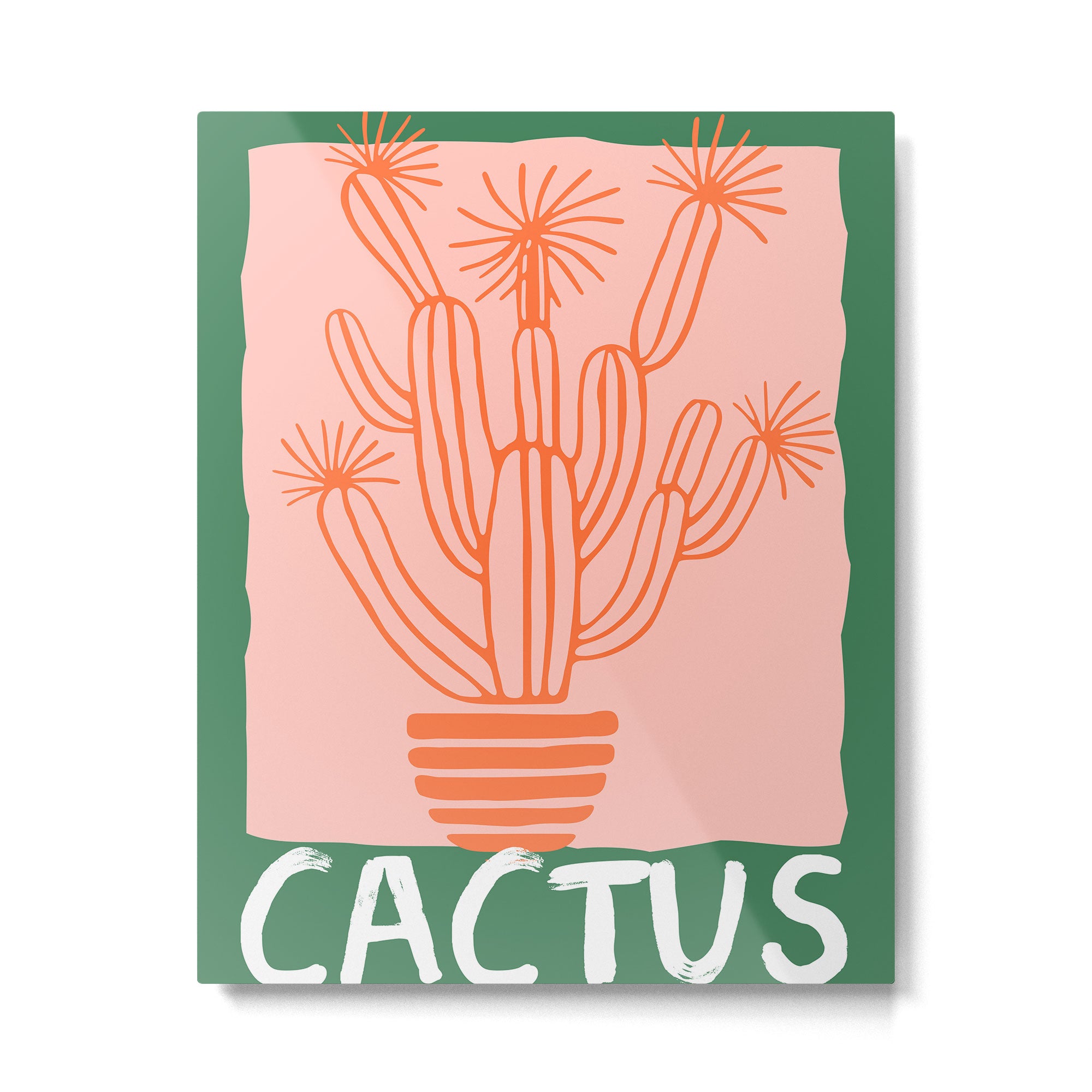 Hand drawn cactus plant doodle art Metal Print Gallery Image 4