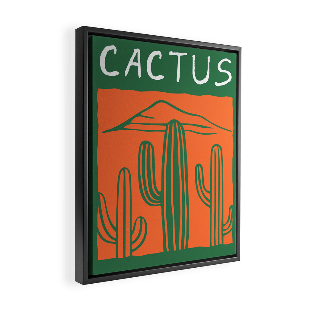 Hand drawn cactus plant doodle art Framed Canvas Print Gallery Image 2