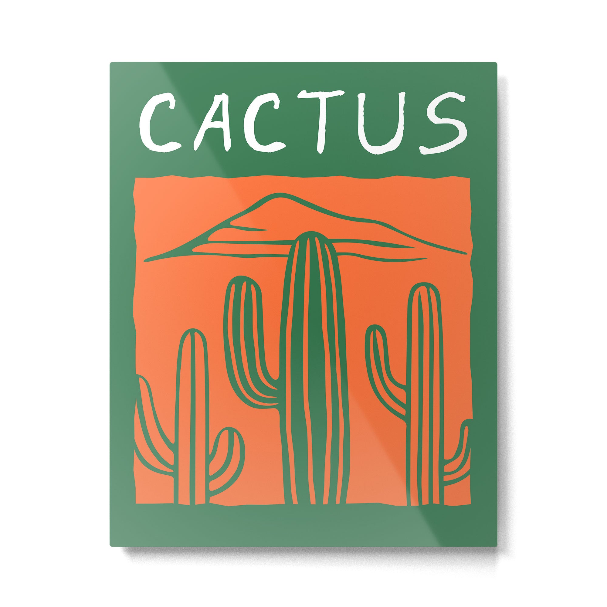 Hand drawn cactus plant doodle art Metal Print Gallery Image 4
