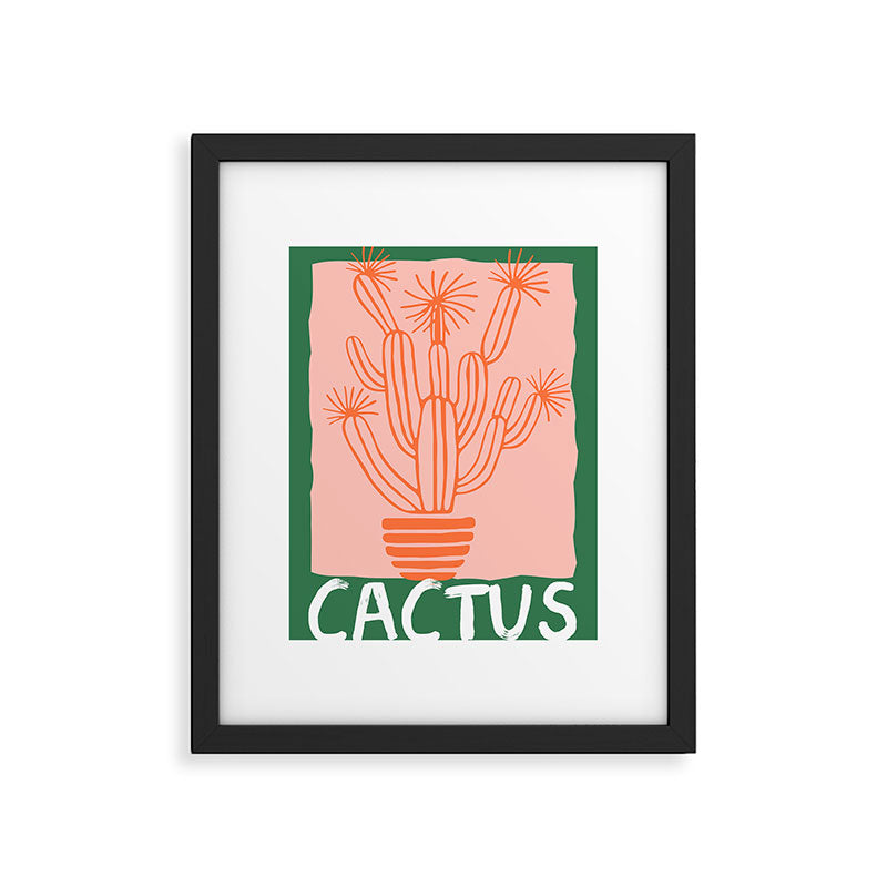 Hand drawn cactus plant doodle art Framed Art Print Gallery Image 5