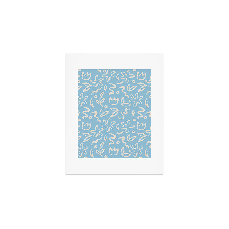 Hand drawn flower nature art pattern Art Print Gallery Image 1