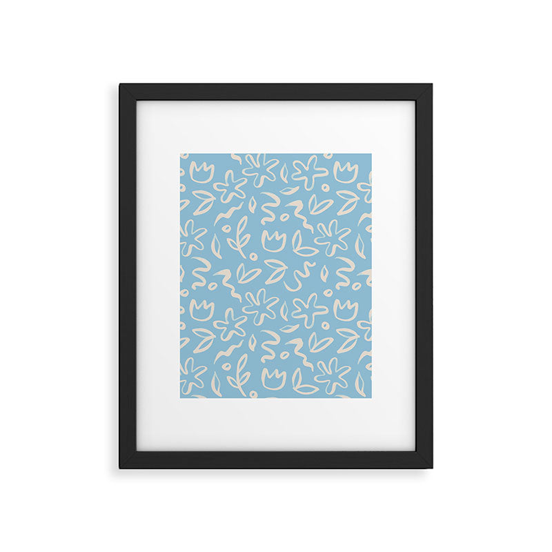 Hand drawn flower nature art pattern Framed Art Print Gallery Image 6