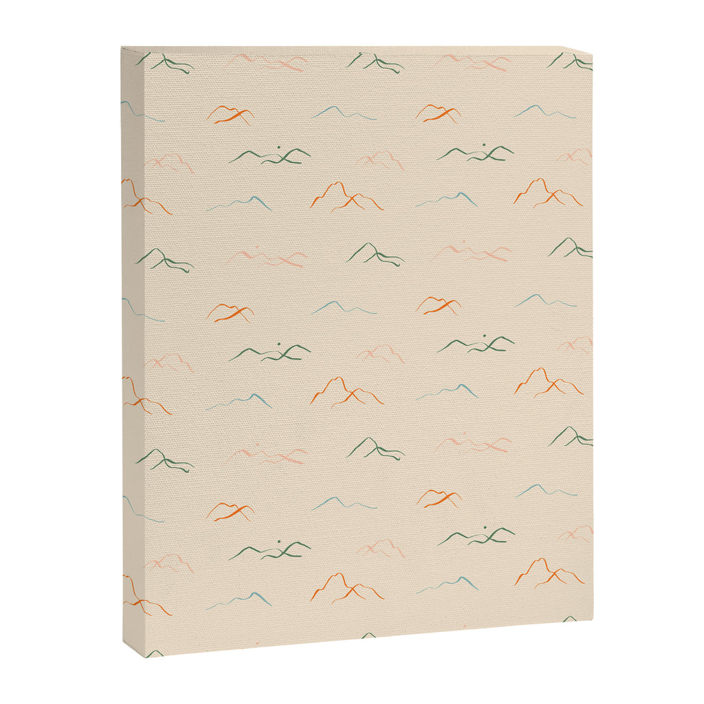 Hand drawn mountain landscape doodle pattern Canvas Print Gallery Image 8