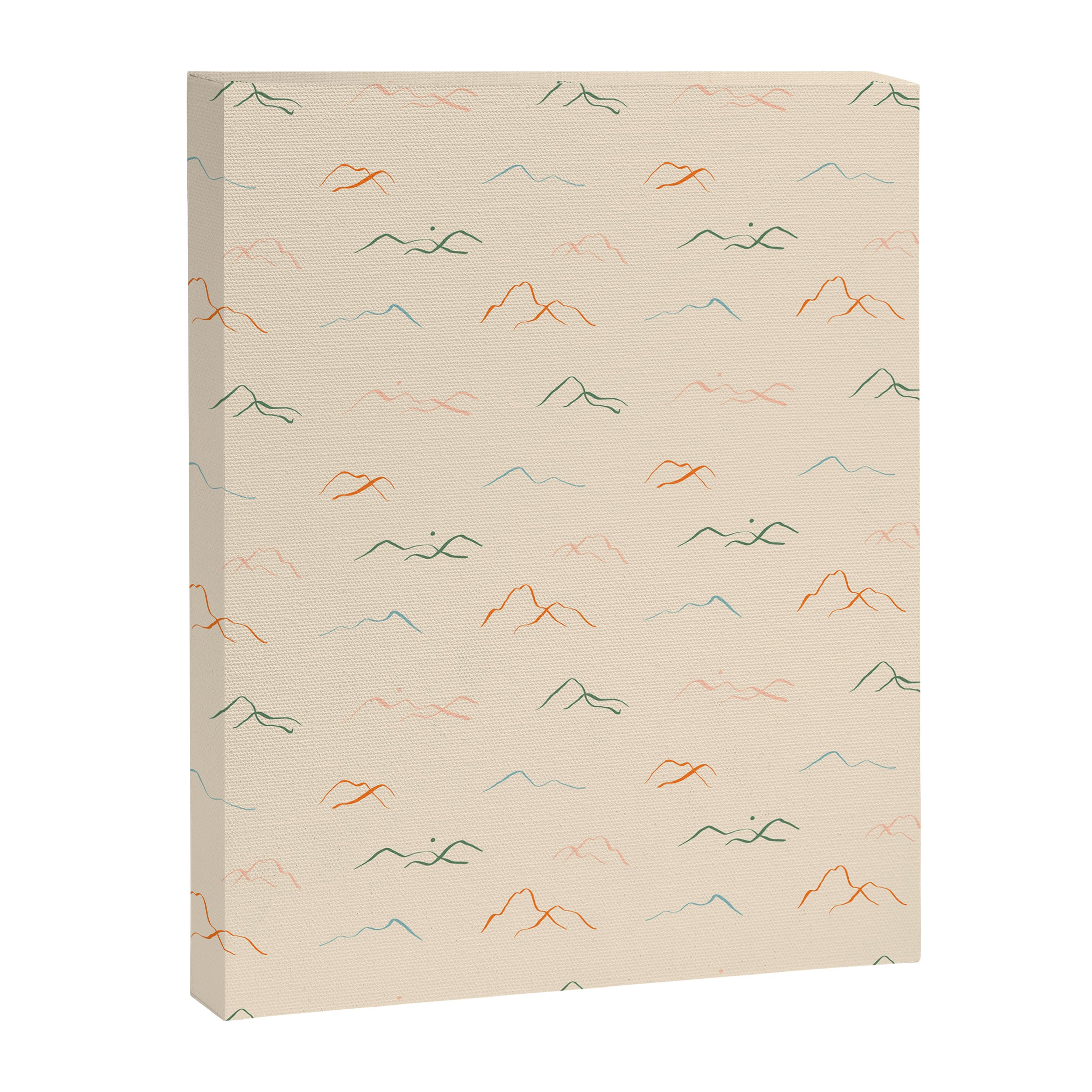 Hand drawn mountain landscape doodle pattern Canvas Print Gallery Image 8