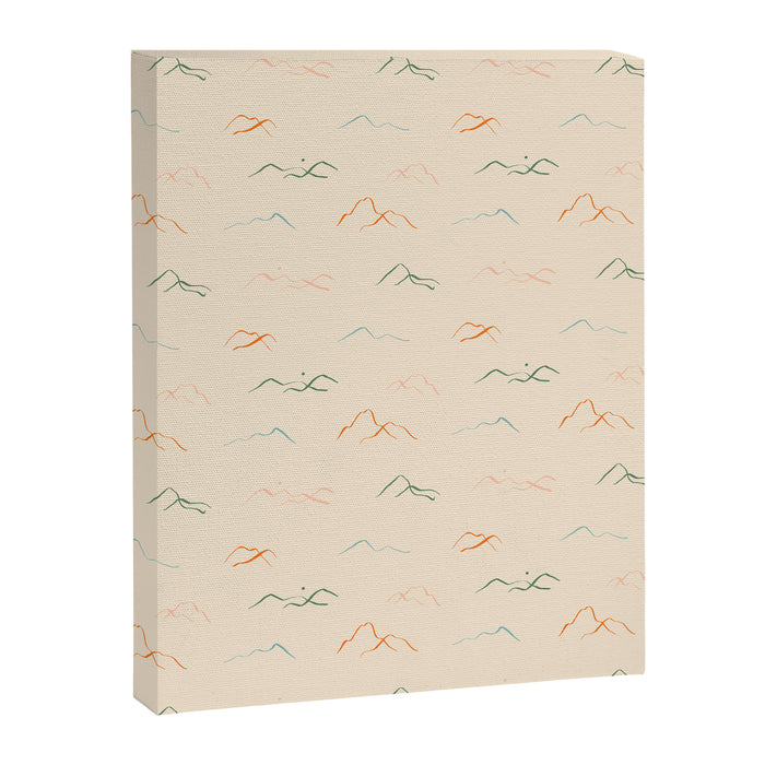 Hand drawn mountain landscape doodle pattern Canvas Print Gallery Image 1