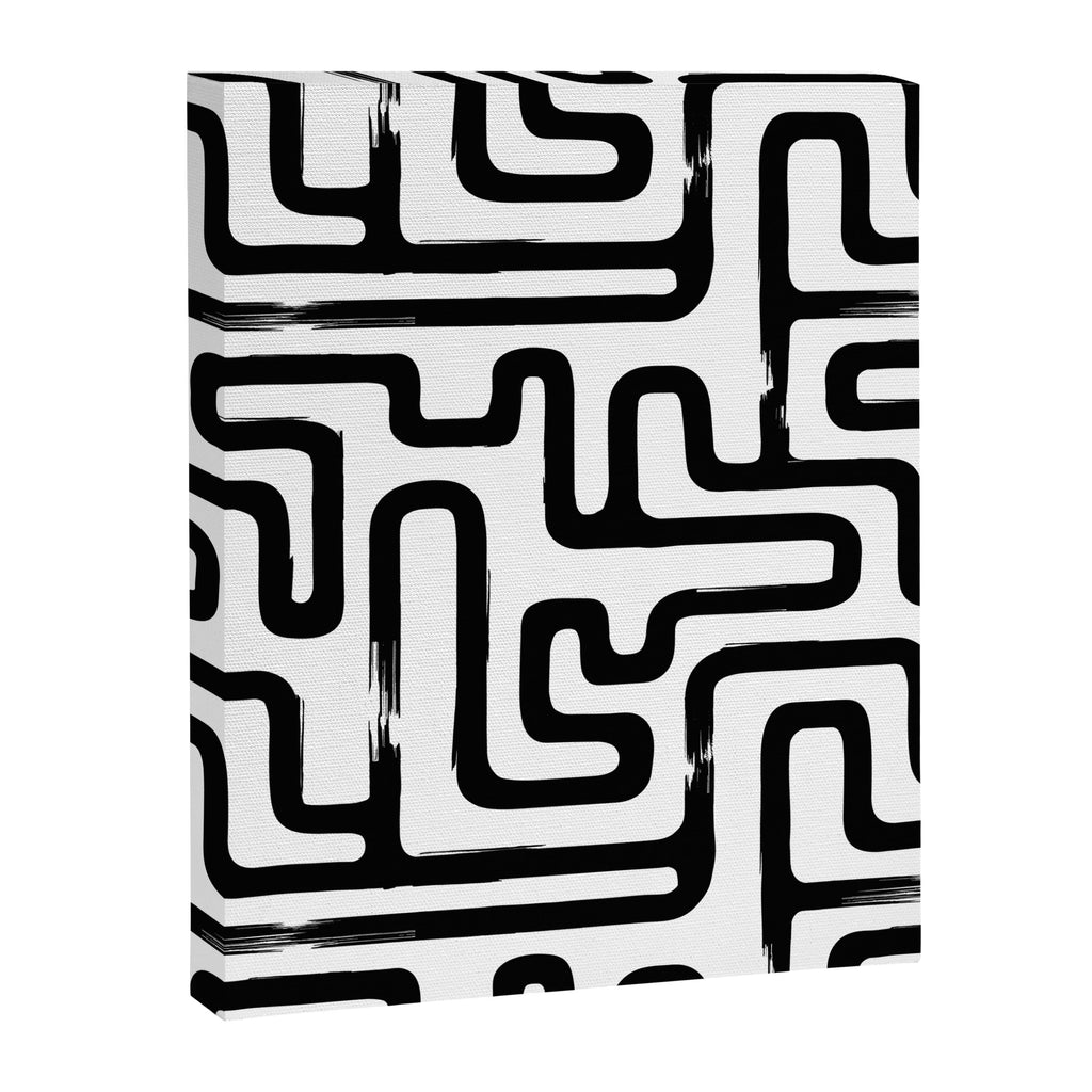 Hand drawn paint brush line pattern Canvas Print Gallery Image 8