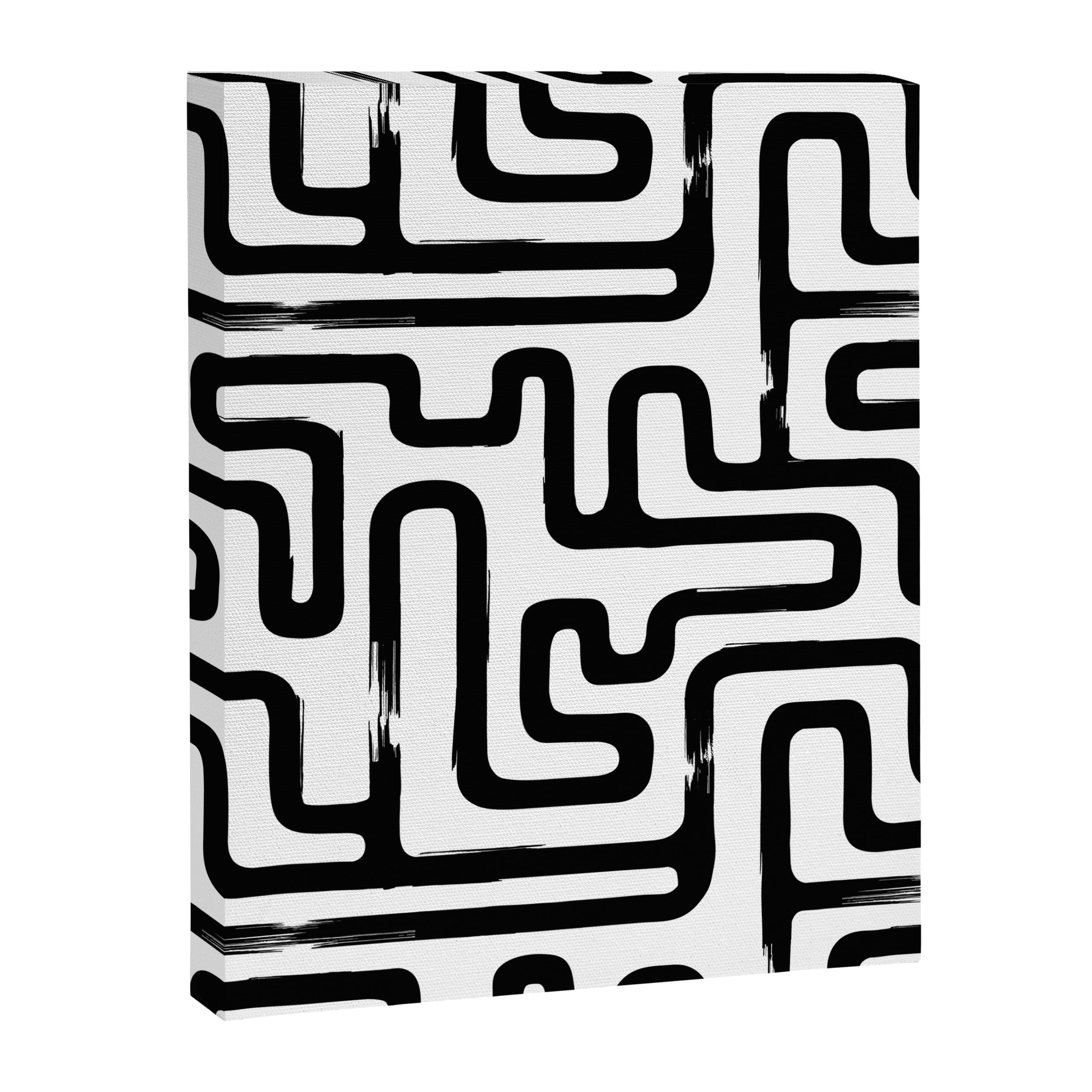 Hand drawn paint brush line pattern Canvas Print Gallery Image 8