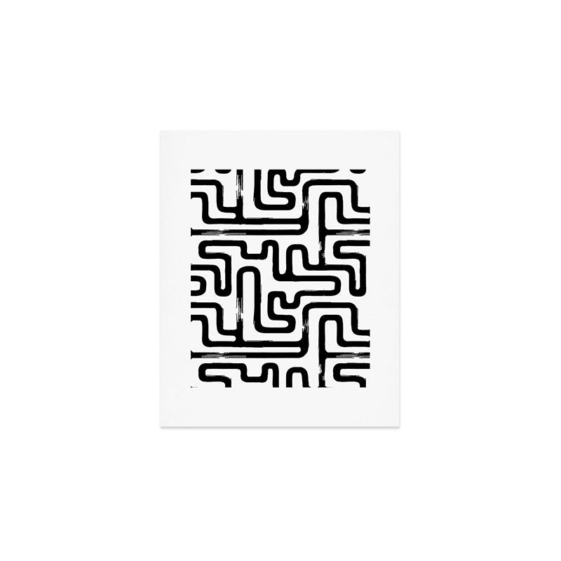 Hand drawn paint brush line pattern Art Print Gallery Image 1