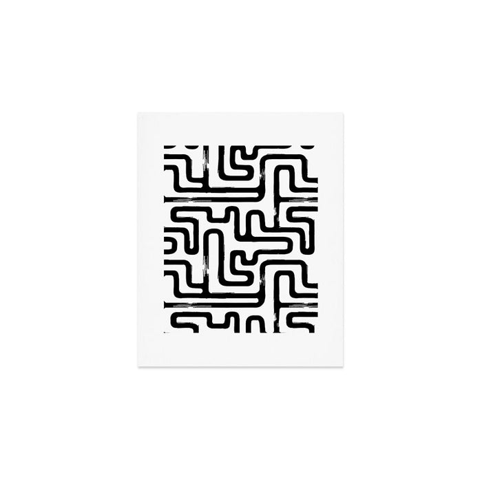 Hand drawn paint brush line pattern Art Print Gallery Image 1