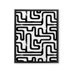 Hand drawn paint brush line pattern Framed Canvas Print Gallery Image 8