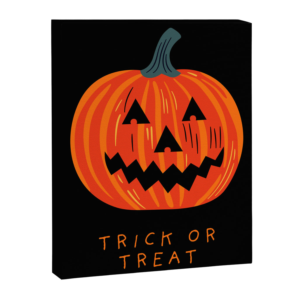 Happy Halloween funny pumpkin cartoon doodle Canvas Print Gallery Image 8
