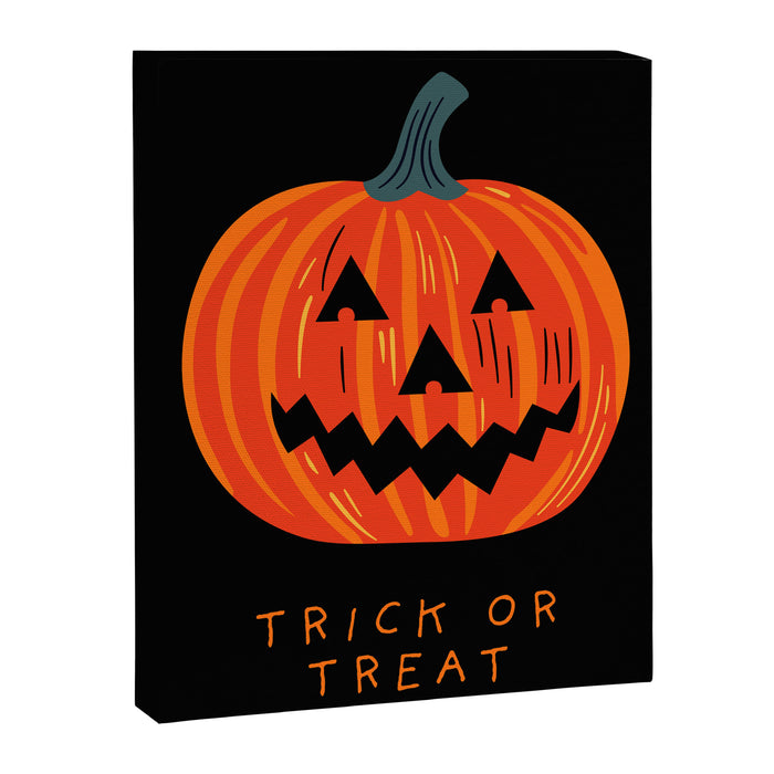 Happy Halloween funny pumpkin cartoon doodle Canvas Print Gallery Image 1