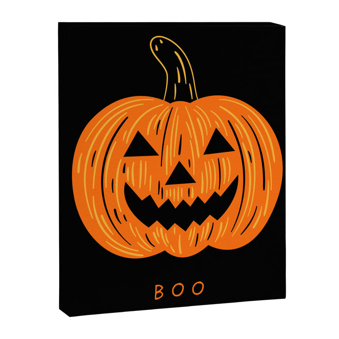 Happy Halloween funny pumpkin cartoon doodle Canvas Print Gallery Image 1