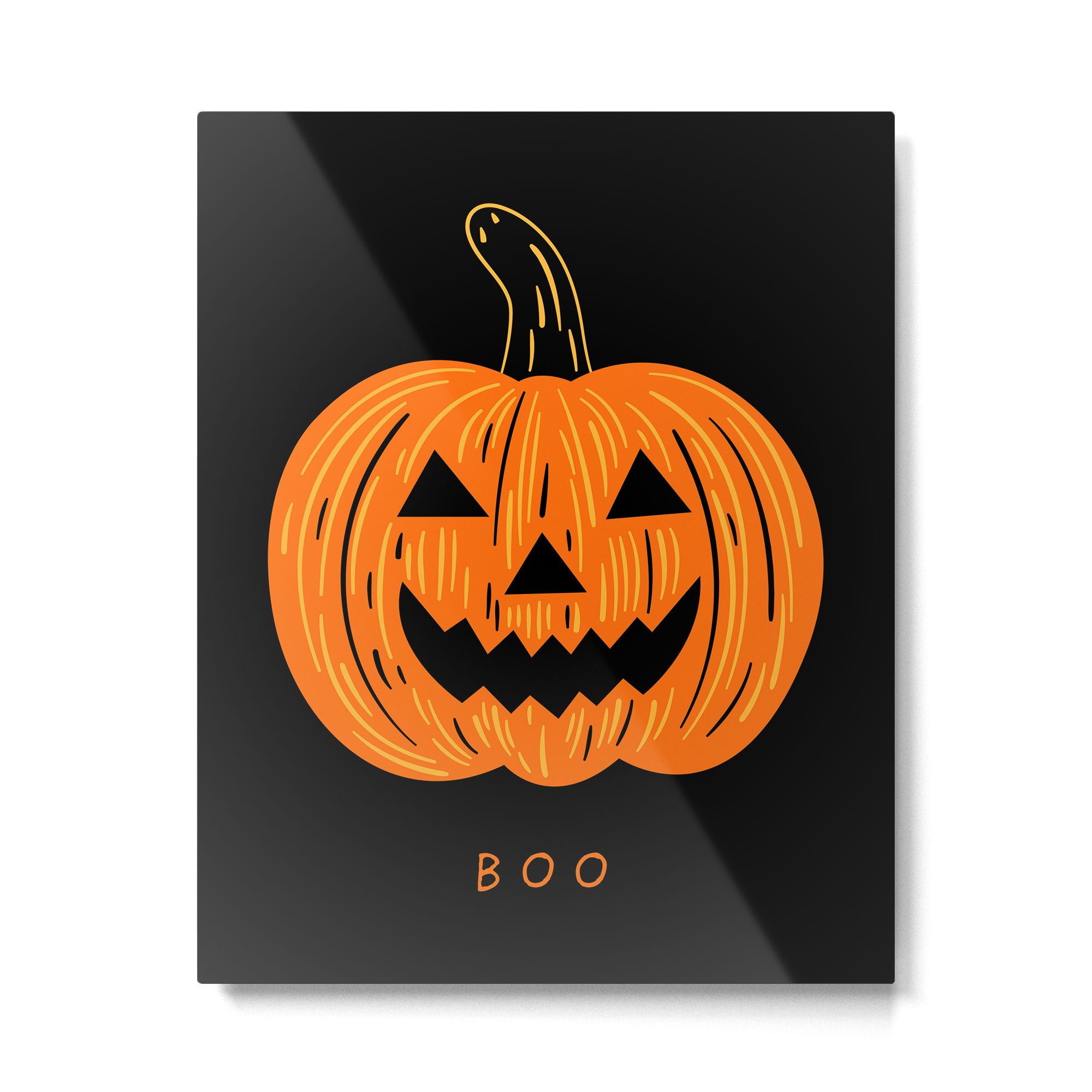 Happy Halloween funny pumpkin cartoon doodle Metal Print Gallery Image 6