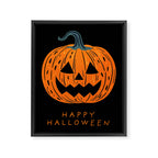 Happy Halloween funny pumpkin cartoon doodle Framed Canvas Print Gallery Image 8