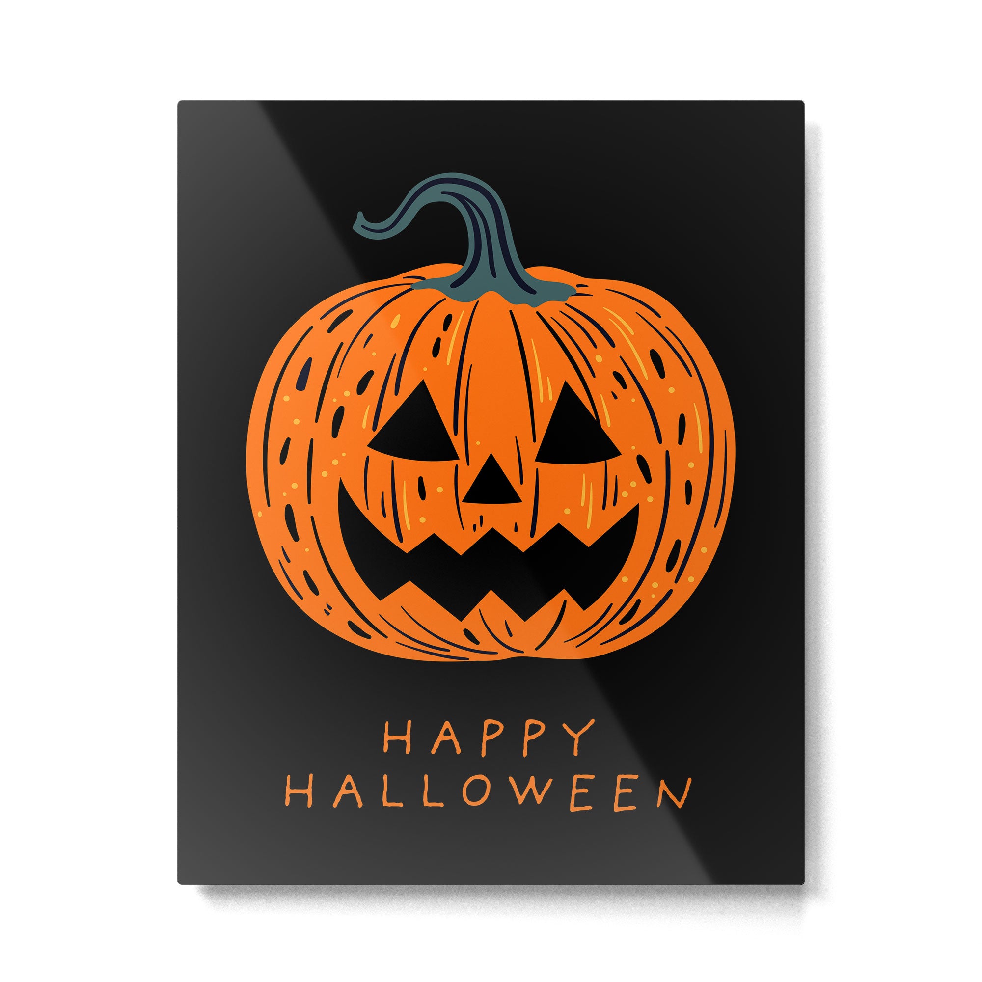 Happy Halloween funny pumpkin cartoon doodle Metal Print Gallery Image 6