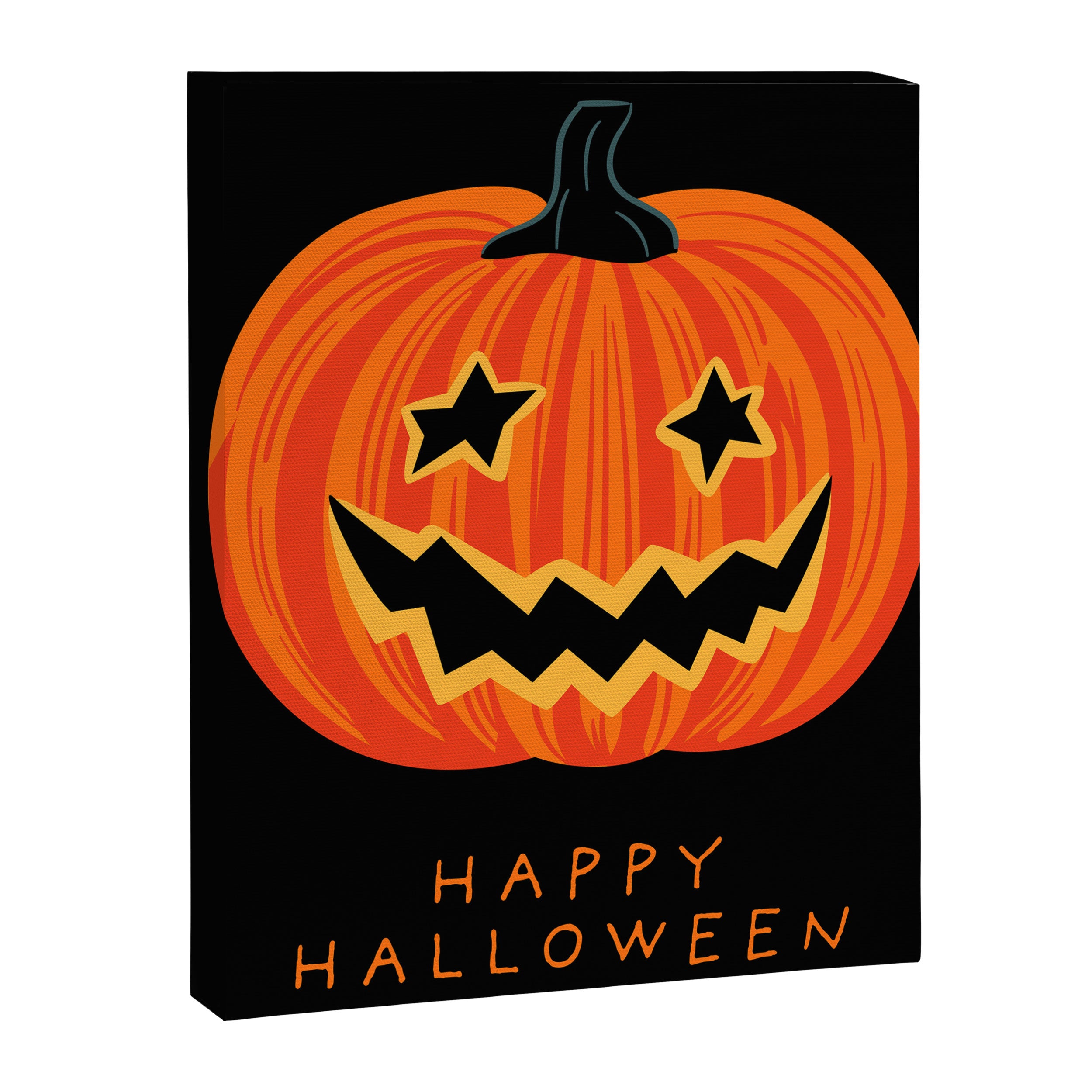 Happy Halloween funny pumpkin cartoon doodle Canvas Print Gallery Image 8