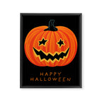 Happy Halloween funny pumpkin cartoon doodle Framed Canvas Print Gallery Image 8