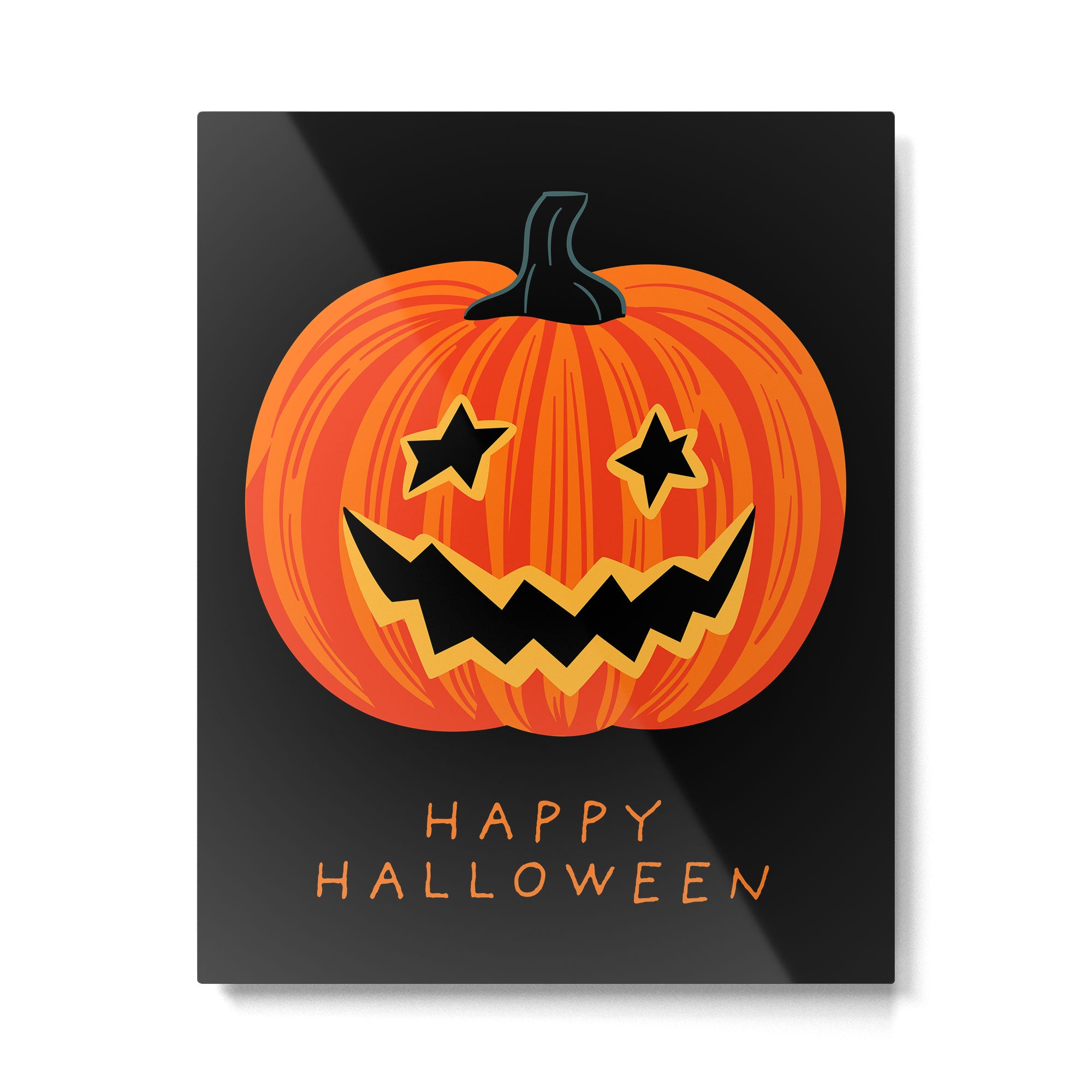 Happy Halloween funny pumpkin cartoon doodle Metal Print Gallery Image 6
