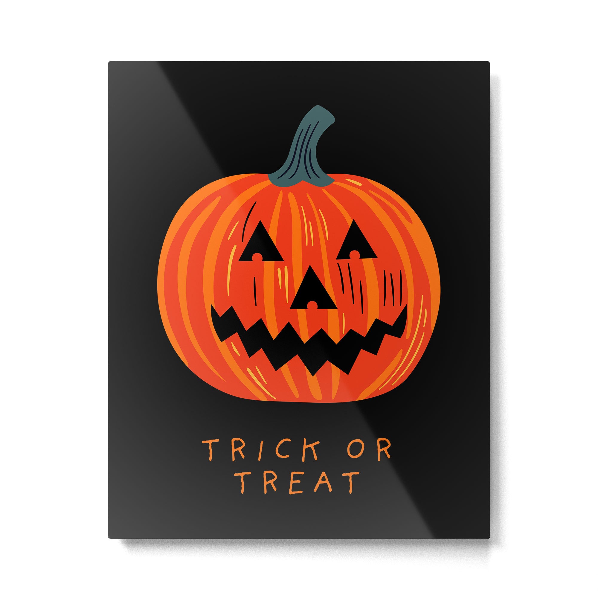 Happy Halloween funny pumpkin cartoon doodle Metal Print Gallery Image 6