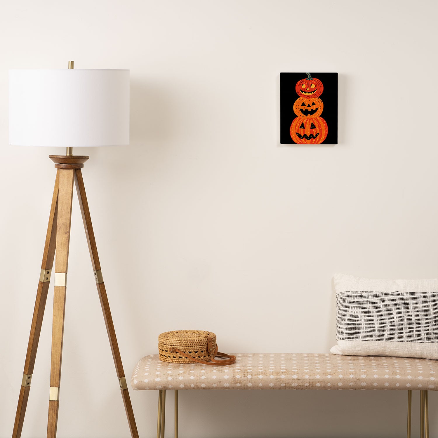 Happy halloween pumpkin jack o lantern art Canvas Print Gallery Image 2