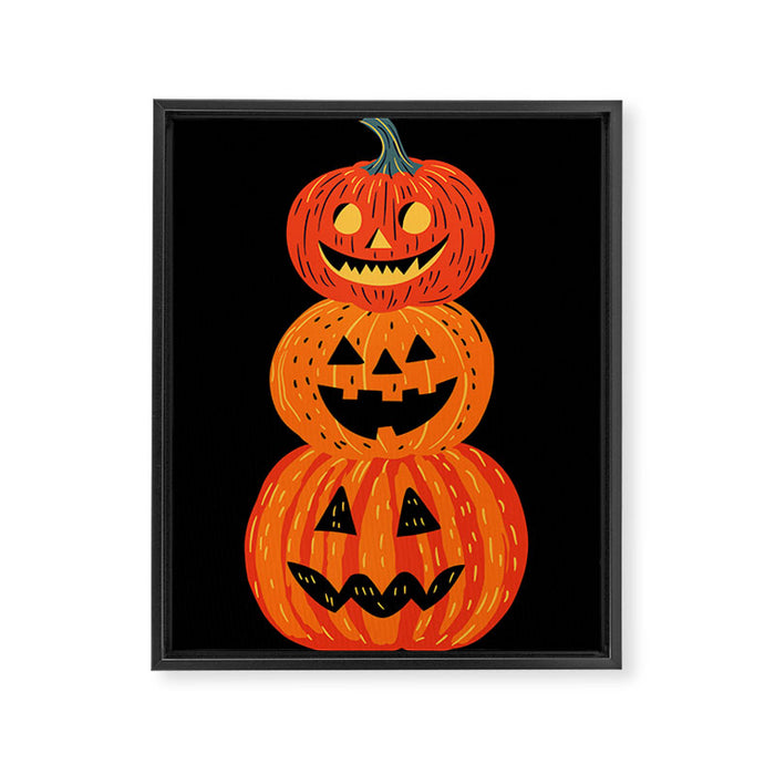 Happy halloween pumpkin jack o lantern art Framed Canvas Print Gallery Image 1