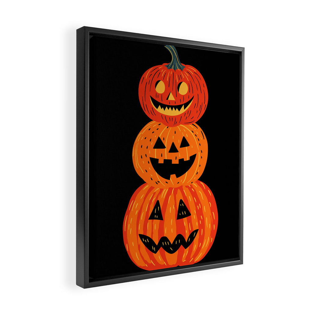 Happy halloween pumpkin jack o lantern art Framed Canvas Print Gallery Image 2