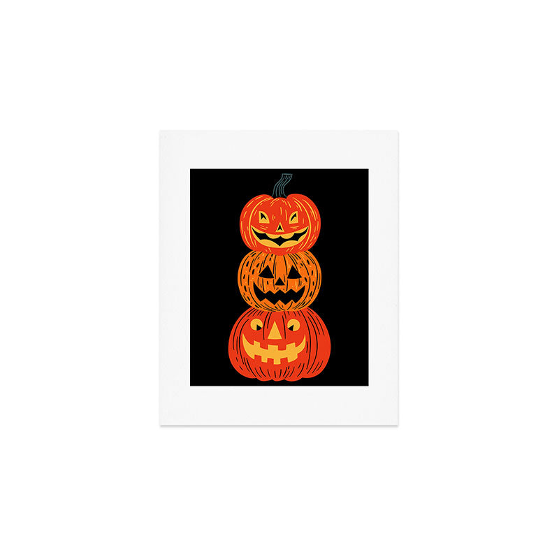 Happy halloween pumpkin jack o lantern art Art Print Gallery Image 1