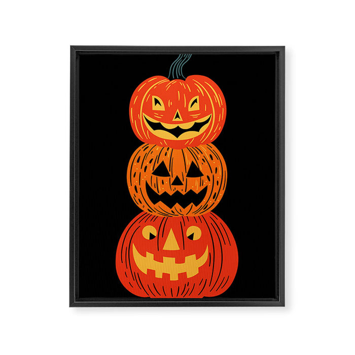 Happy halloween pumpkin jack o lantern art Framed Canvas Print Gallery Image 1