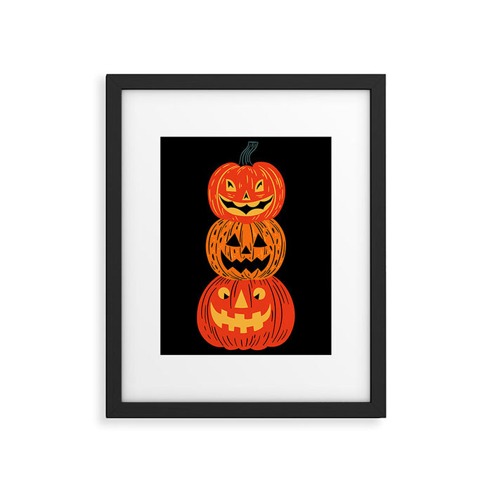 Happy halloween pumpkin jack o lantern art Framed Art Print Gallery Image 1