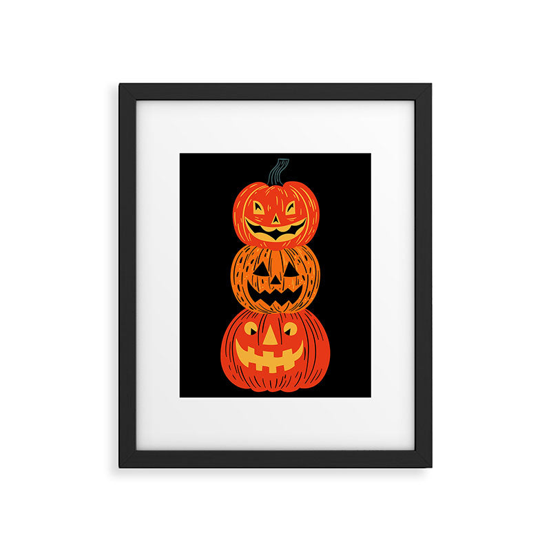 Happy halloween pumpkin jack o lantern art Framed Art Print Gallery Image 5