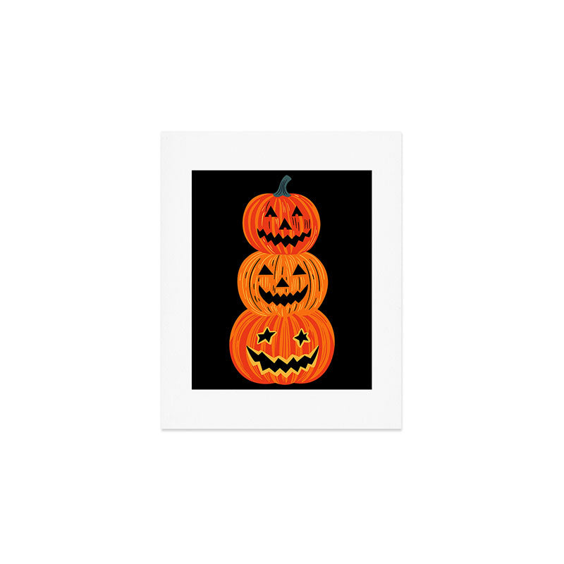 Happy halloween pumpkin jack o lantern art Art Print Gallery Image 1