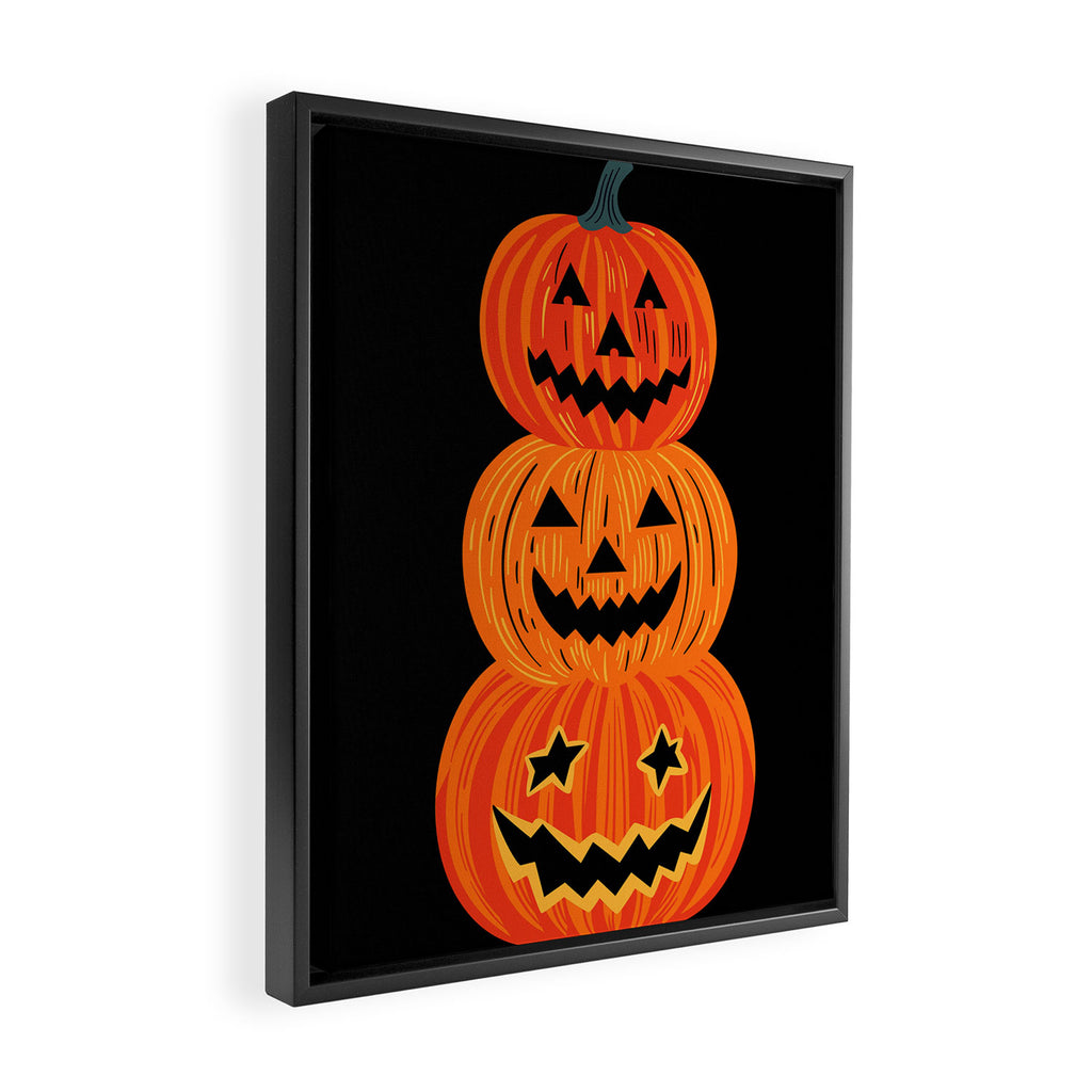 Happy halloween pumpkin jack o lantern art Framed Canvas Print Gallery Image 2