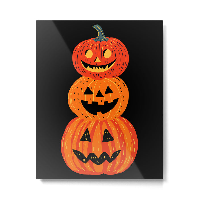 Happy halloween pumpkin jack o lantern art Metal Print Gallery Image 1