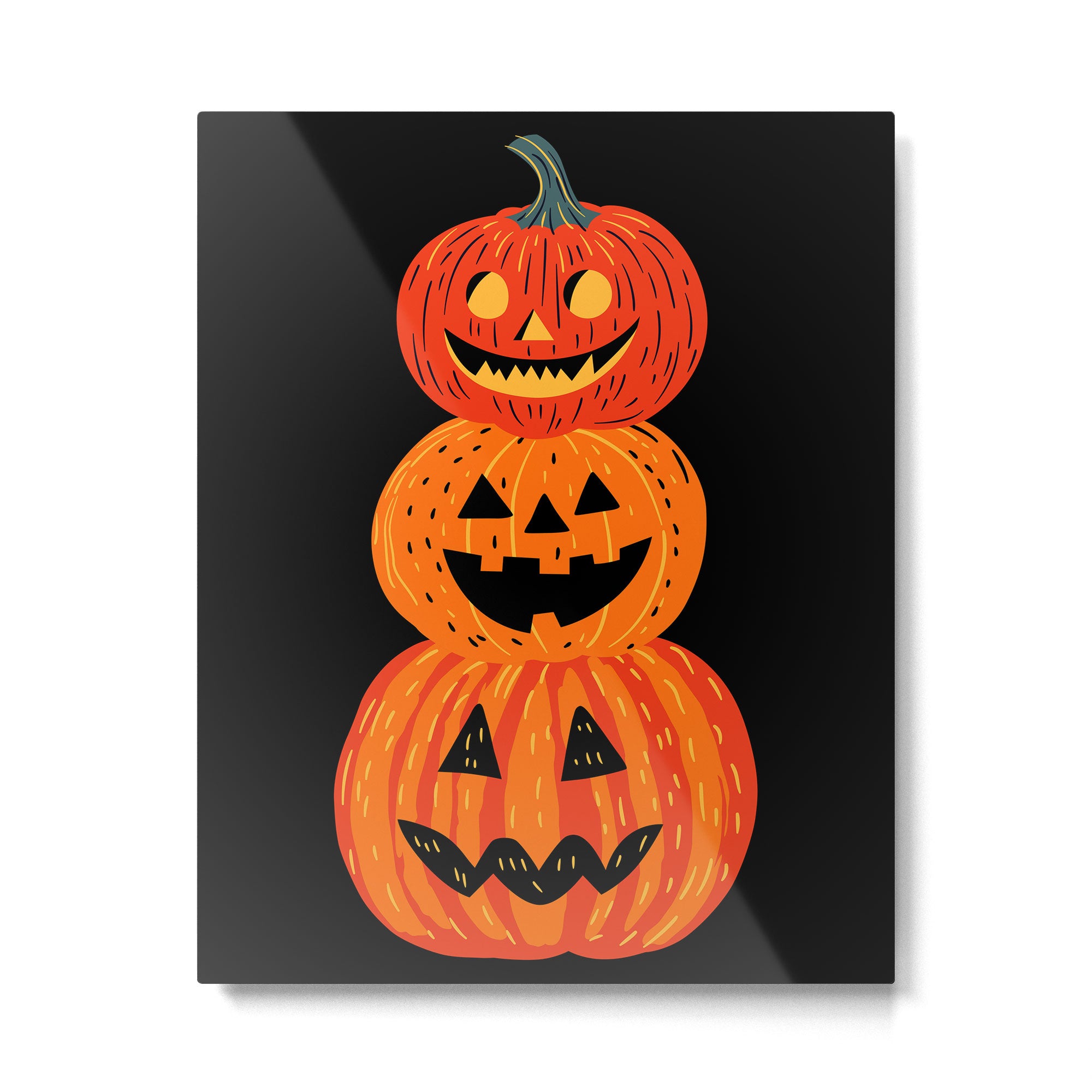 Happy halloween pumpkin jack o lantern art Metal Print Gallery Image 4