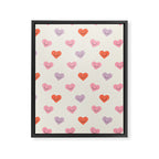Happy love heart face doodle pattern Framed Canvas Print Gallery Image 8