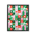 Modern christmas geometric mosaic art pattern Framed Canvas Print Gallery Image 8