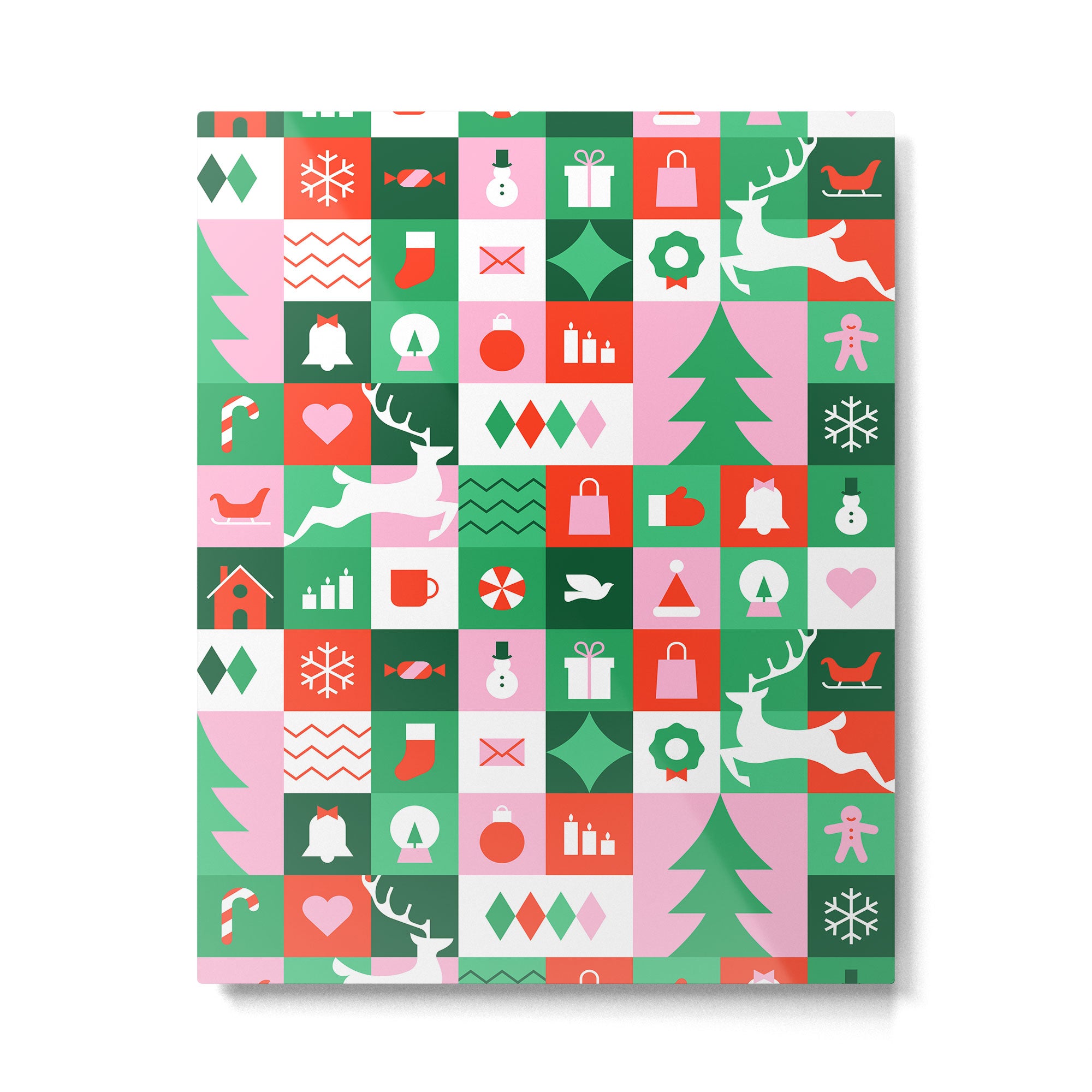 Modern christmas geometric mosaic art pattern Metal Print Gallery Image 6