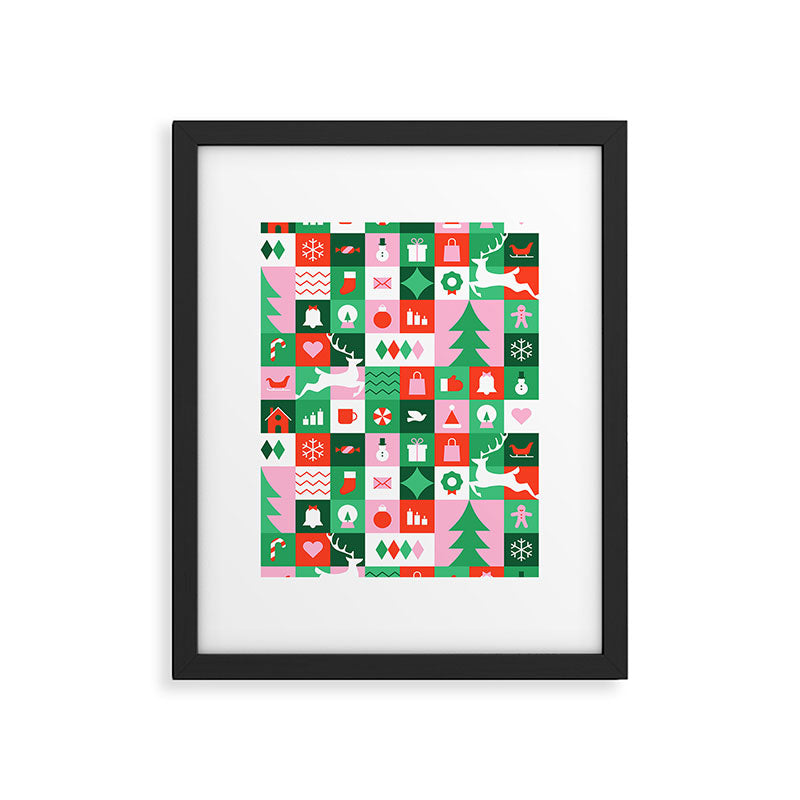 Modern christmas geometric mosaic art pattern Framed Art Print Gallery Image 6