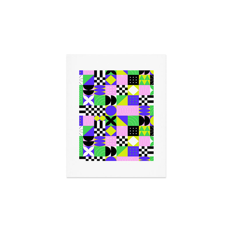 Modern geometric mosaic pattern art Art Print Gallery Image 1