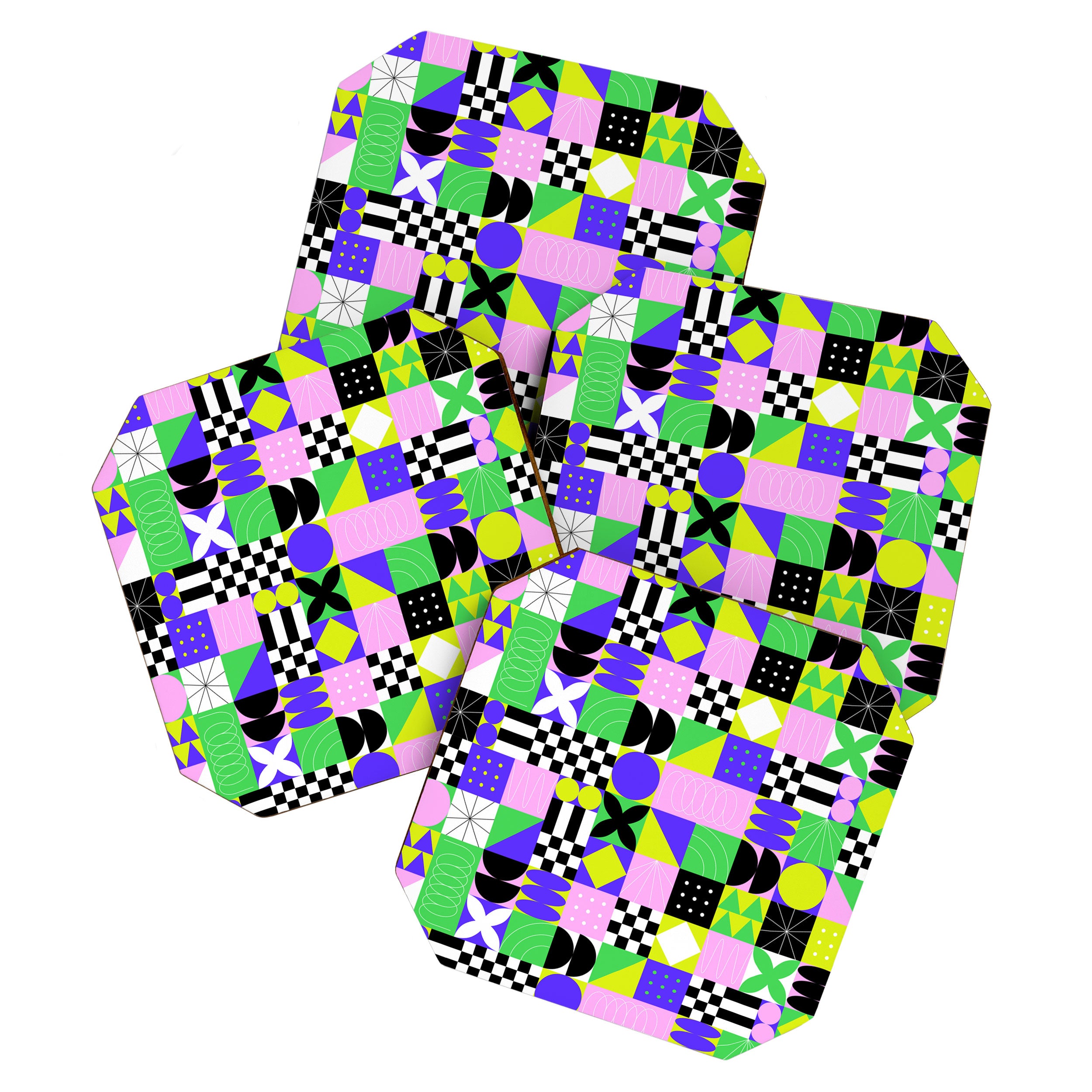 Modern geometric mosaic pattern art Coaster Gallery Image 1