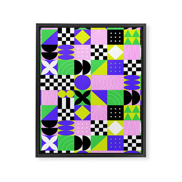Modern geometric mosaic pattern art Framed Canvas Print Gallery Image 1