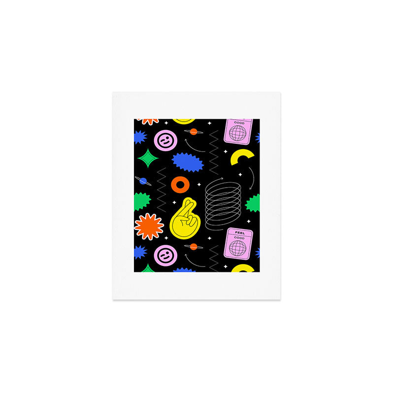 Modern minimalist art sticker pattern Art Print Gallery Image 1