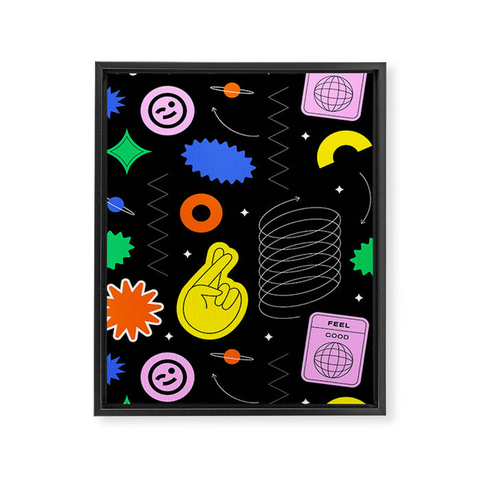 Modern minimalist art sticker pattern Framed Canvas Print Gallery Image 1
