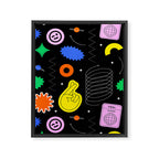 Modern minimalist art sticker pattern Framed Canvas Print Gallery Image 8