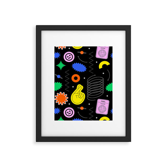 Modern minimalist art sticker pattern Framed Art Print Gallery Image 1