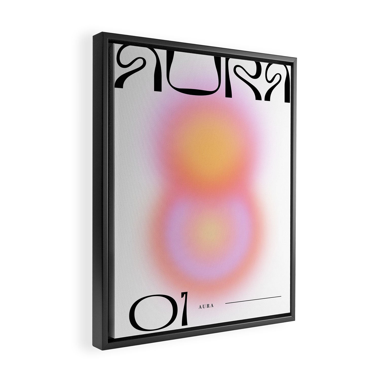 Modern soft blur gradient typography art Framed Canvas Print Gallery Image 2