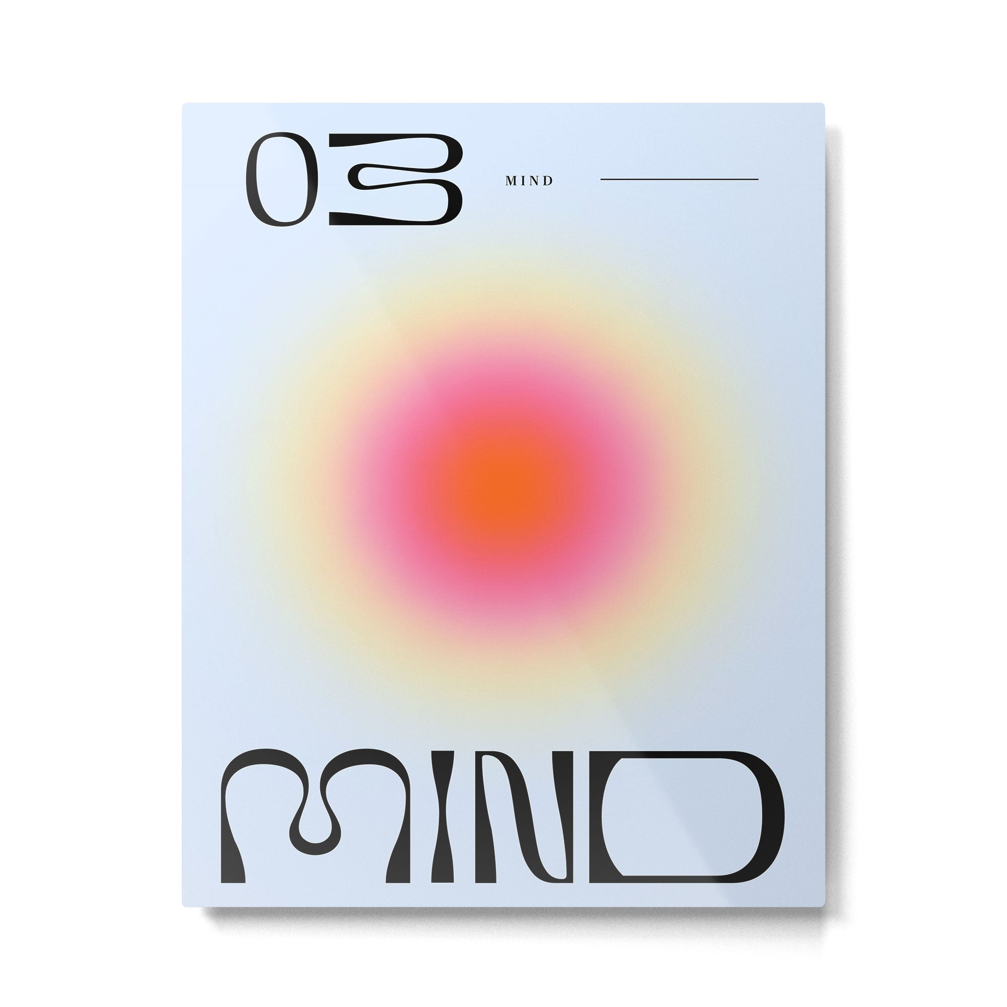 Modern soft blur gradient typography art Metal Print Gallery Image 4