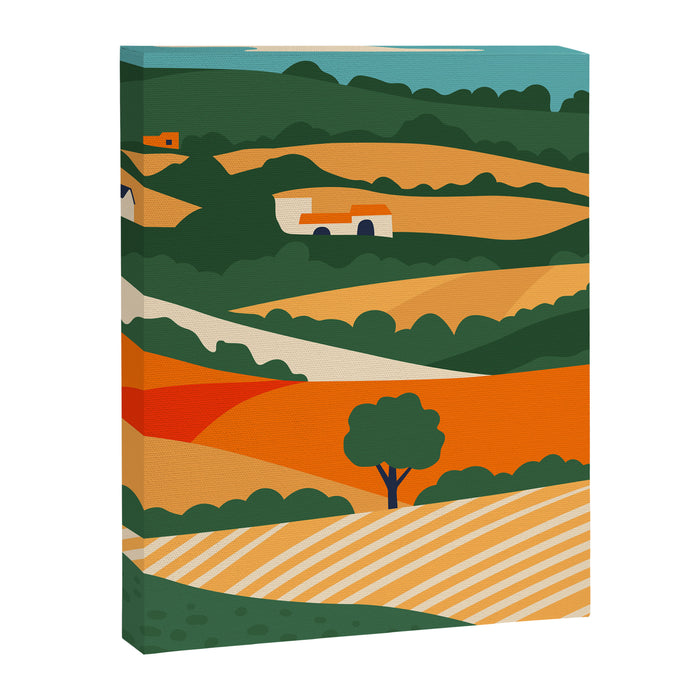 Nature farm field landscape art Canvas Print Gallery Image 1
