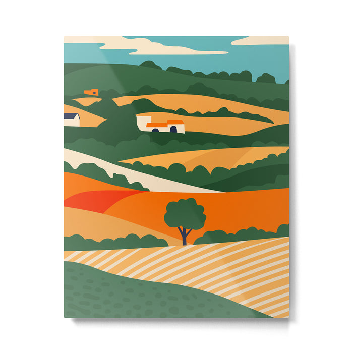 Nature farm field landscape art Metal Print Gallery Image 1